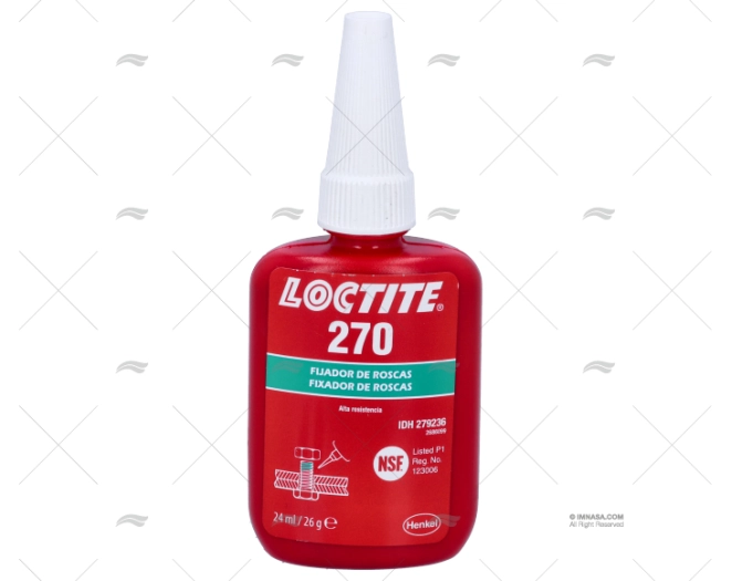 FIJADOR TORNILLOS 270 24ml VERDE ALTA R. LOCTITE