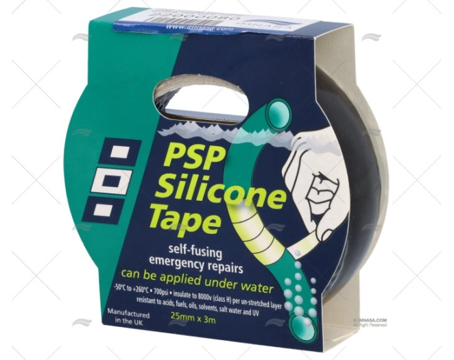 CINTA SILICONA NEGRA 25mmx3m PSP TAPES