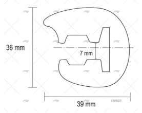 PERFIL PVC 35mm L35 NEGRO 24m (pv x m) TESSILMARE