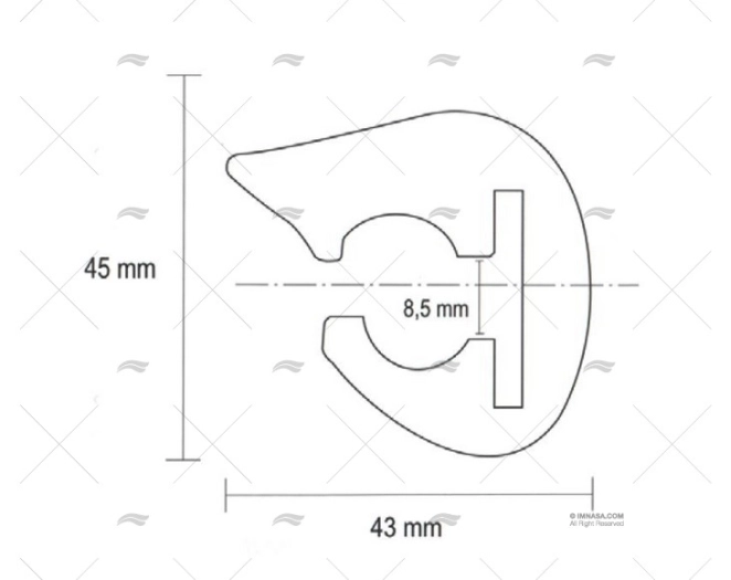 BLACK PVC PROFILE L 45 24m TESSILMARE