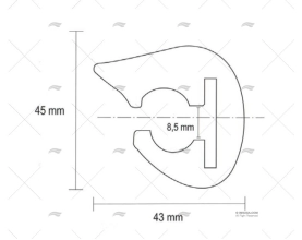 FENDER STRIP PVC L45 BLACK 24m/pv x m TESSILMARE