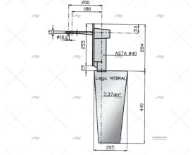 GOUVERNAIL DE SAFRAN RADICE 16/7S-0º ELICHE RADICE