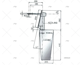 GOUVERNAIL DE SAFRAN RADICE 16/7S-12º ELICHE RADICE