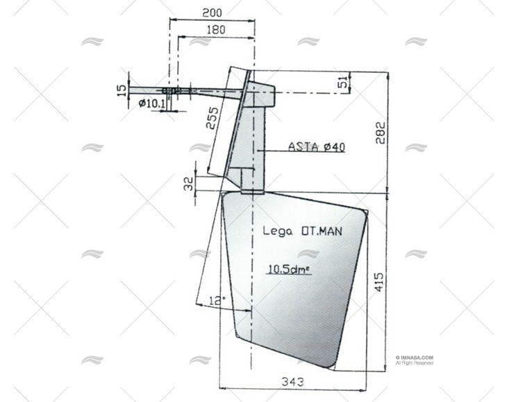 GOUVERNAIL DE SAFRAN RADICE 14/10S-12º ELICHE RADICE