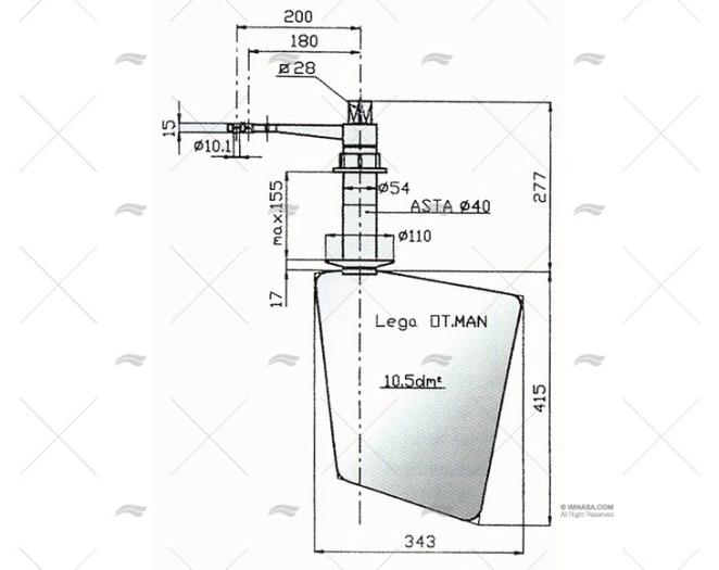 GOUVERNAIL DE SAFRAN RADICE 14/10 P ELICHE RADICE