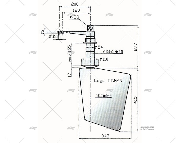 RADICE RUDDER 14/10P ELICHE RADICE