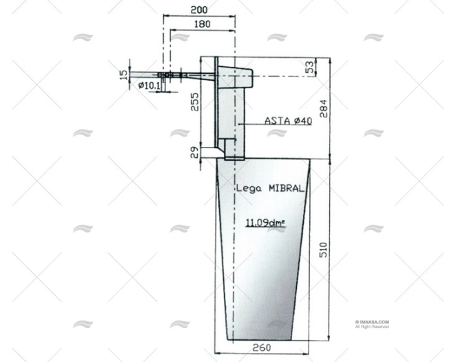 GOUVERNAIL DE SAFRAN RADICE 16/11S-0º ELICHE RADICE