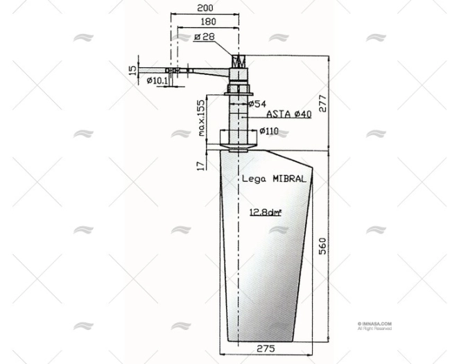 GOUVERNAIL DE SAFRAN RADICE 16/13 P ELICHE RADICE