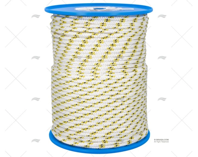 PRE-STRETCHED HALYARD 8mm WHITE/YELLOW MEYER