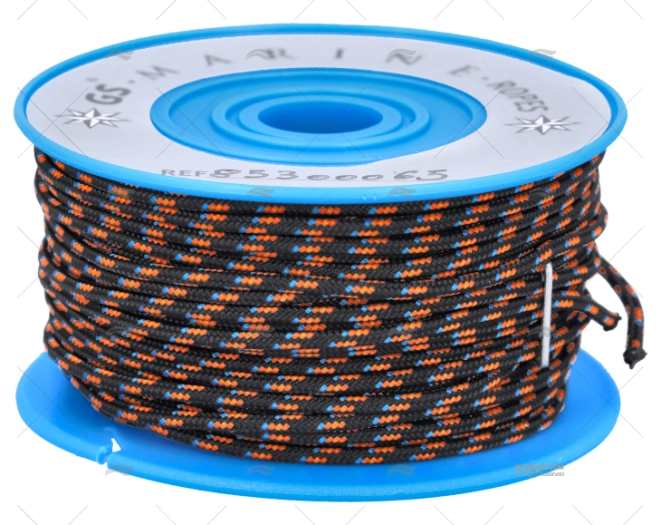 BOBINNE POLYESTER NOIRE/ORANGE/BLEU 2mm2 MEYER