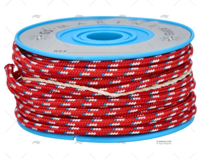 POLIESTER REEL RED/BLUE/WHITE 3mm 10m MEYER