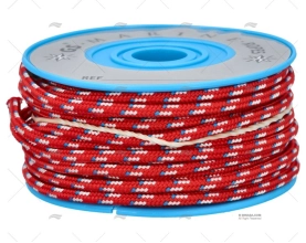 POLIESTER REEL RED/BLUE/WHITE 3mm 10m MEYER