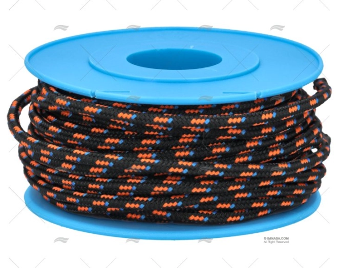 POLIESTER REEL BLACK/ORANGE/BLUE 3mm 10m MEYER