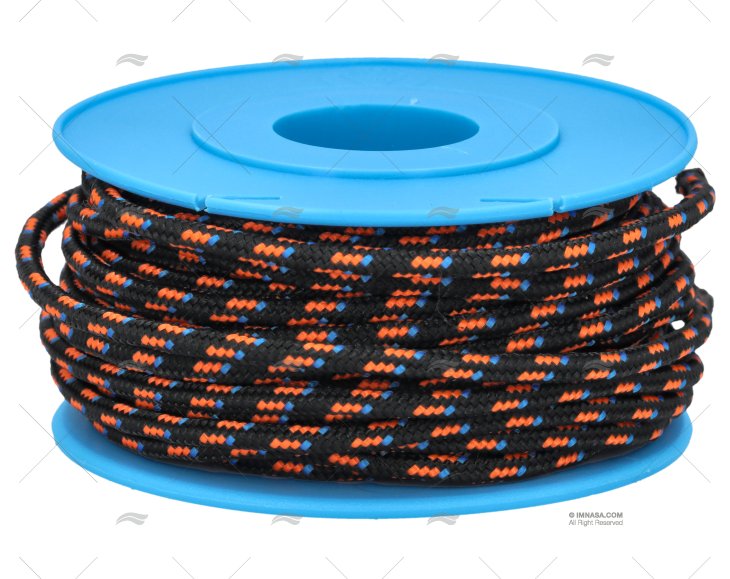 POLIESTER REEL BLACK/ORANGE/BLUE 3mm 10m MEYER