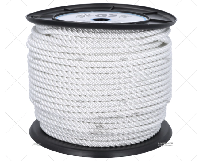 CORDAGE POLYESTER BLANC 8MM