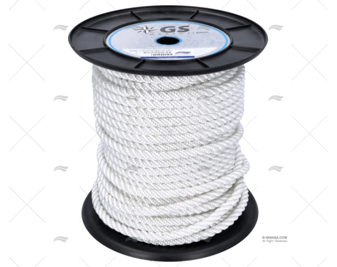 CORDAGE POLYESTER BLANC 10MM