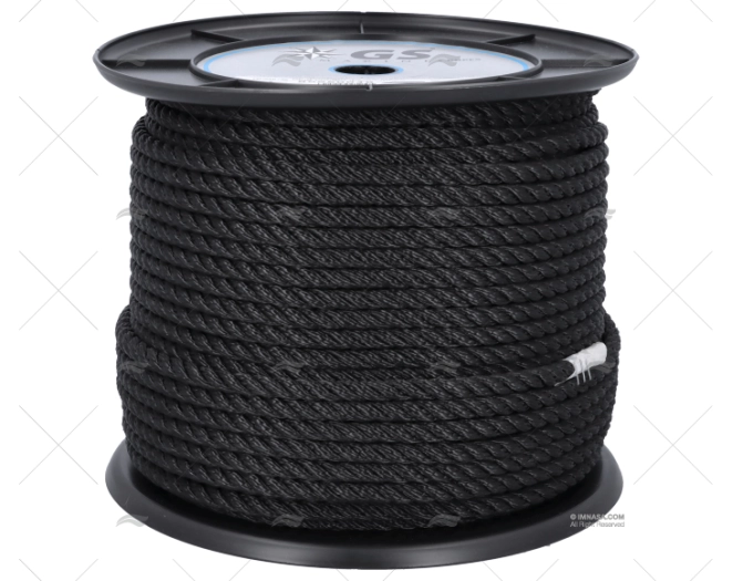 CORDAGE POLYESTER NOIR 8MM