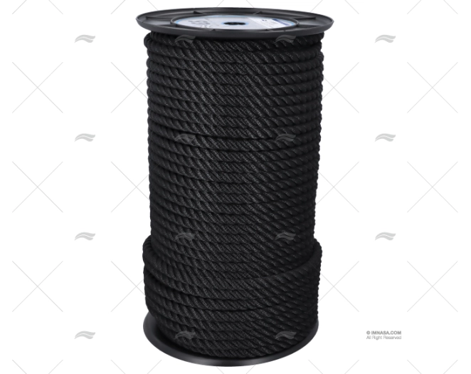 MOORING ROPE BLACK 12mm HIGH STRENGTH