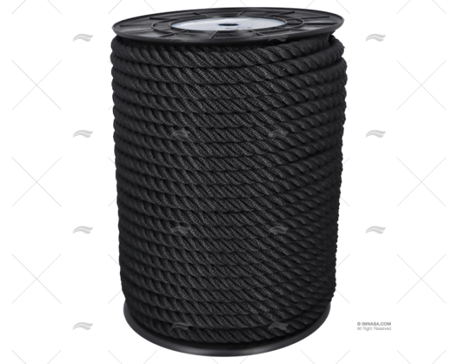 MOORING ROPE BLACK 16mm HIGH STRENGTH