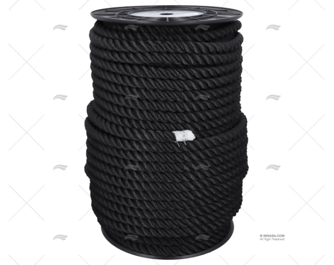 CORDAGE POLYESTER NOIR 18MM