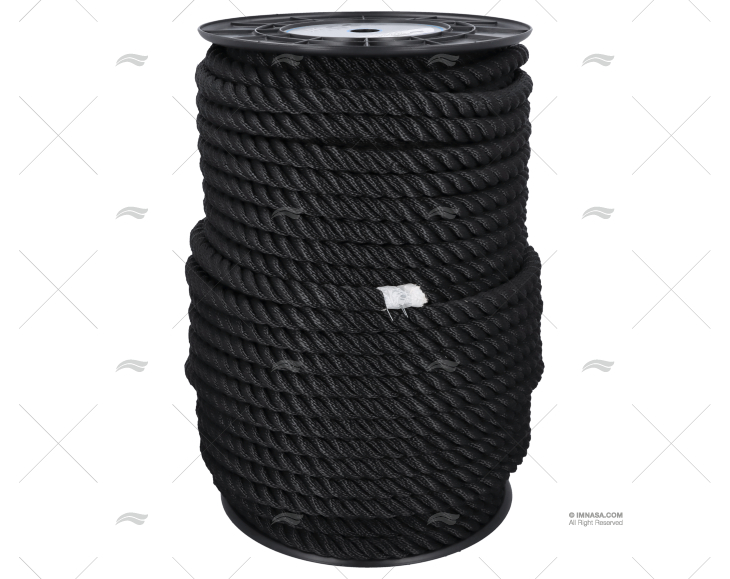 3 STRAND ROPE HIGH TENACITY 26mm BLACK