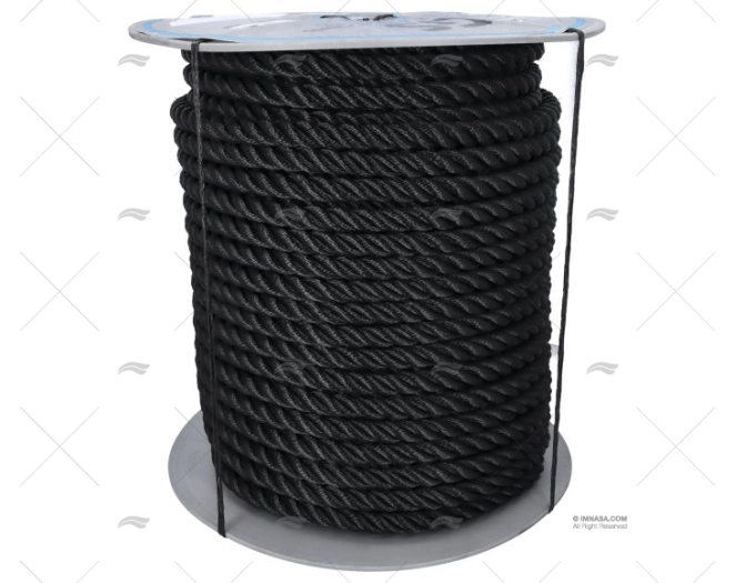 MOORING ROPE BLACK 16mm HIGH STRENGTH