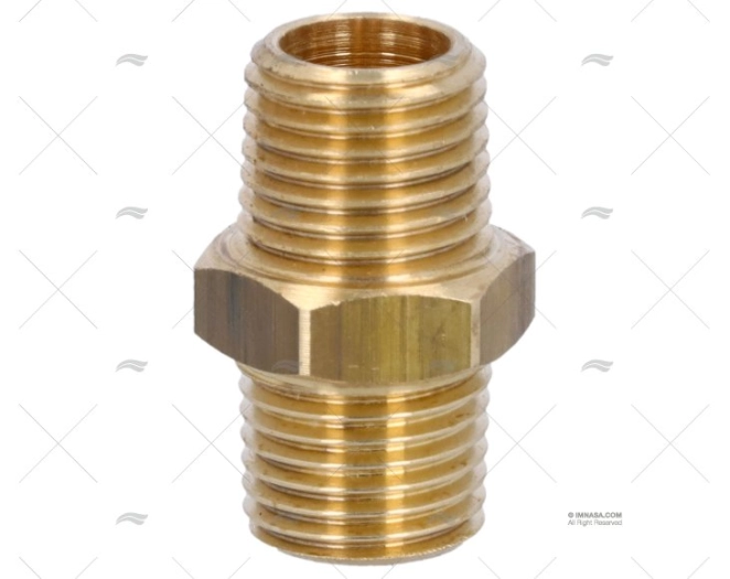 BRASS COUPLER  MALE-MALE 1/4'