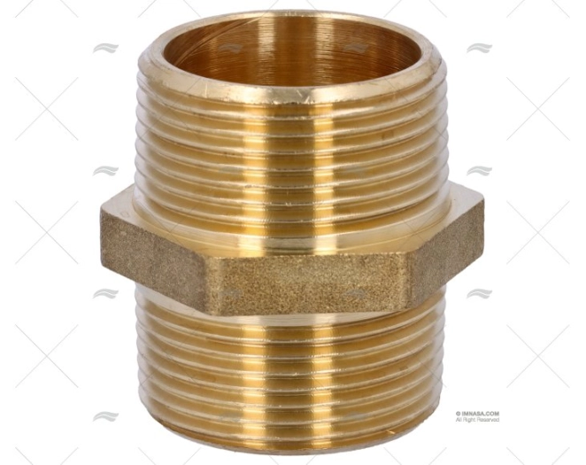 BRASS COUPLER  MALE-MALE 1 1/4'