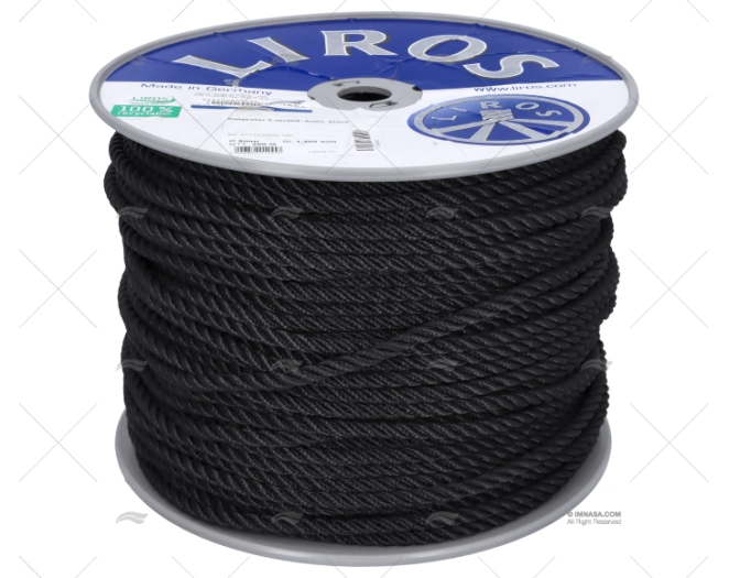 CABO POLYESTER 08mm NEGRO  200m LIROS