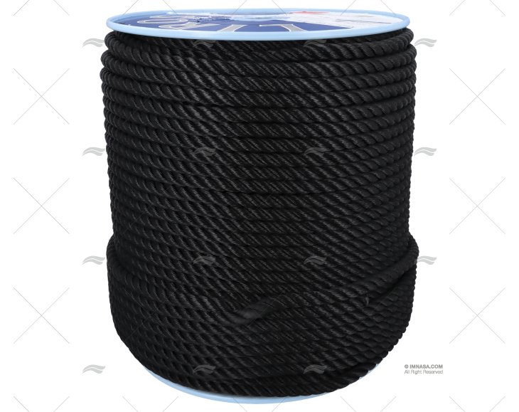 CABLE-LAID LIROLEN 12mm BLACK 200m LIROS