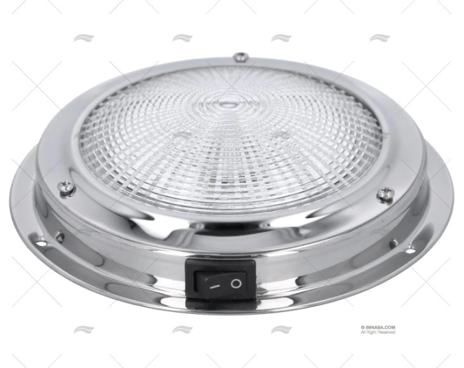 PLAFONNIER INOX AVEC INTERRUPTEUR LED 12