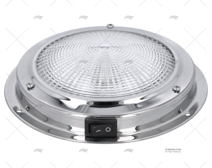 PLAFON INOX CON INTERRUPTOR LED 12V