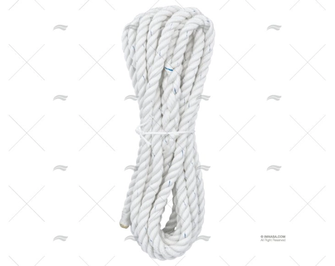 CORDAGE POLYESTER 14mm BLANC AVEC GAZA 1 LIROS