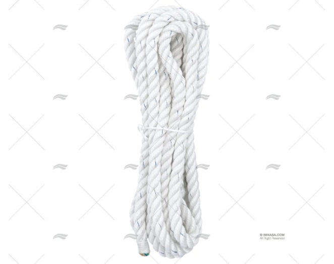 CORDAGE POLYESTER 16mm BLANC AVEC GAZA 1 LIROS