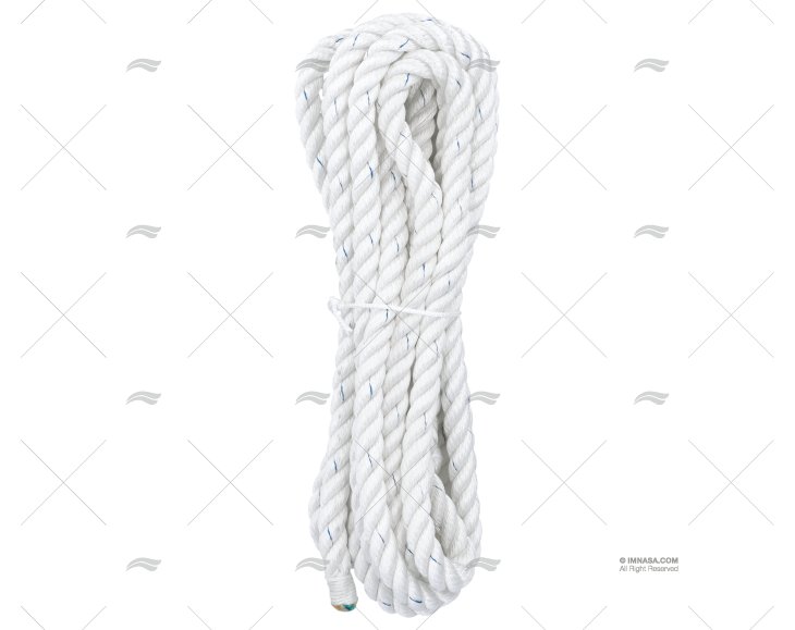 CORDAGE POLYESTER 16mm BLANC AVEC GAZA 1 LIROS