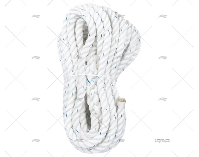 CORDAGE POLYESTER 18mm BLANC AVEC GAZA 1