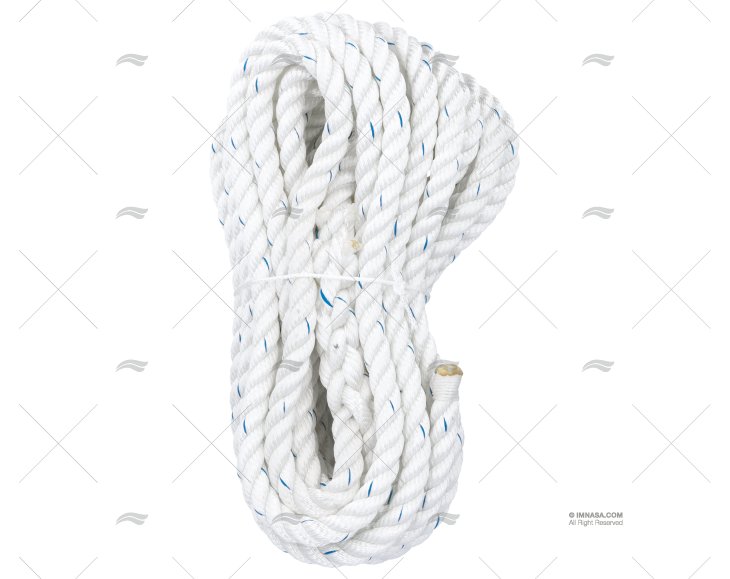 CORDAGE POLYESTER 18mm BLANC AVEC GAZA 1 LIROS