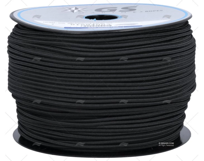 BLACK SHOCK CORD 4mm 100m