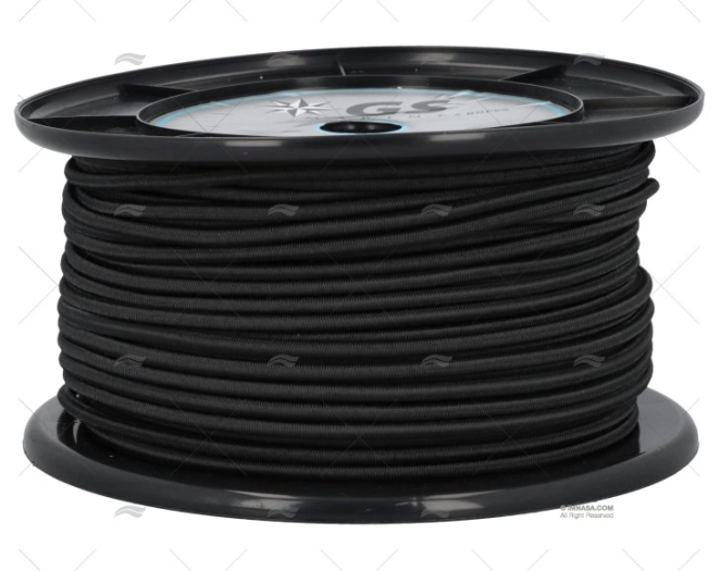 BLACK SHOCK CORD 6mm 100m