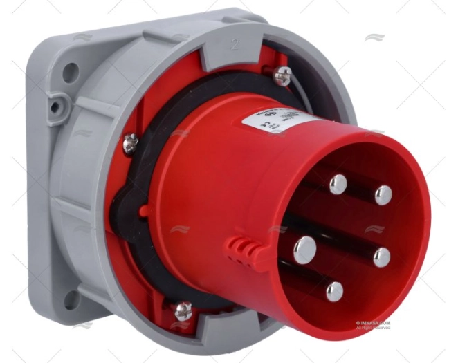 BASE ELEC POPA  63A 4+T DIA.72 ROJA