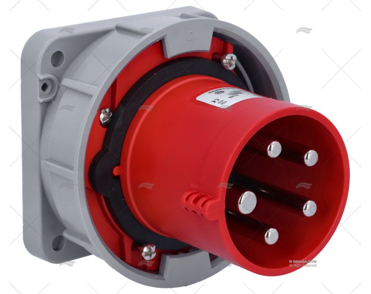 BASE ELEC POPA  63A 4+T DIA.72 ROJA