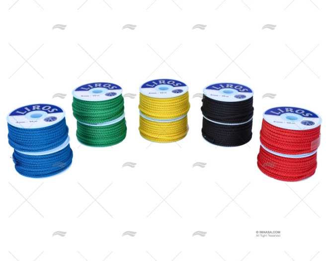 BOITE BOBINES POLYESTER 10x15m 3mm COL. LIROS