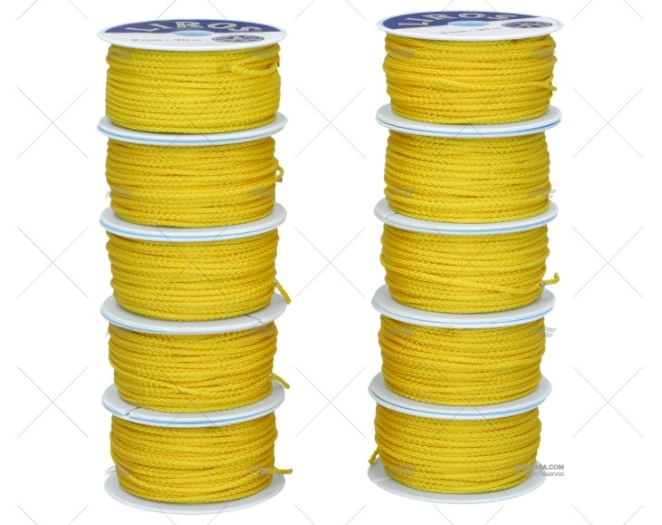 POLYESTER REEL BOX 3mm 10x30m YELLOW LIROS