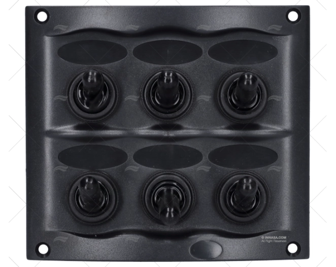 PANEL 6 POS 12V 20A NEGRO 5x107mm BEP