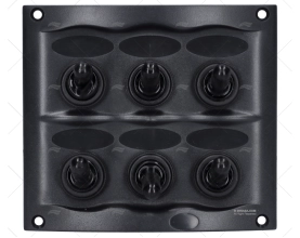 PANEL 6 POS 12V 20A NEGRO 5x107mm BEP