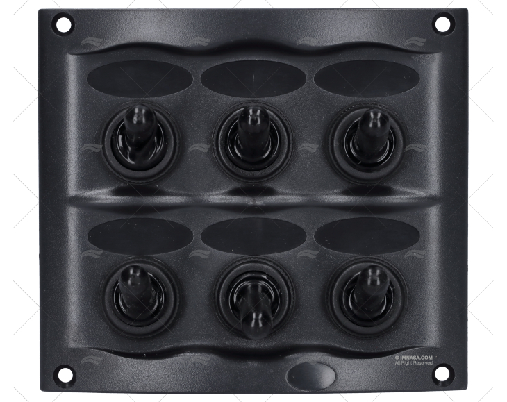 PANEL 6 POS 12V 20A NEGRO 5x107mm BEP