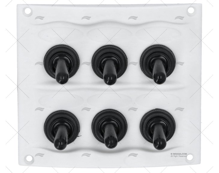 ON/OFF SWITCH PANEL 6 POS 12V 20A BEP