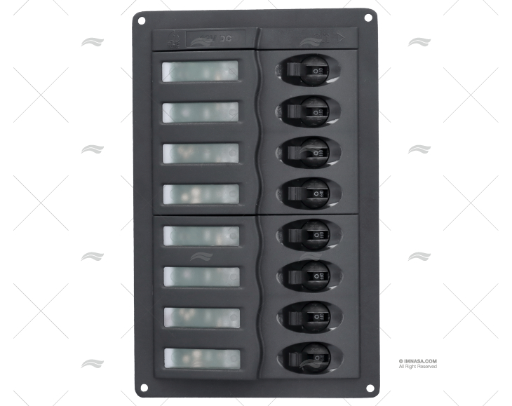 SWITCH PANEL 8 POS. W/ BREAKER 12/24v BEP