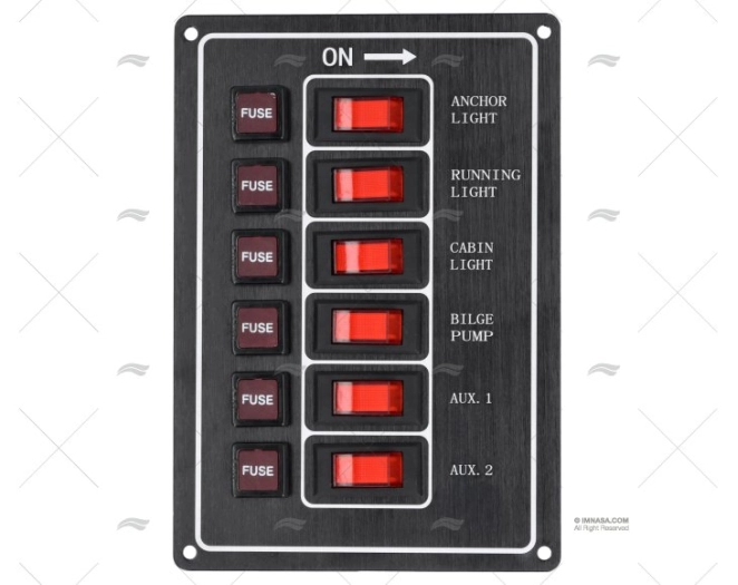 Panel de interruptores basculantes de 6P (blanco)