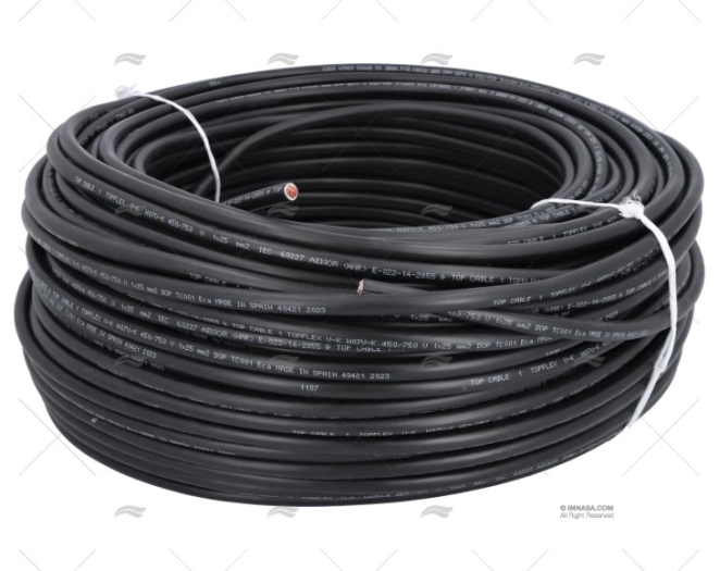 CABLE H05V/H07V 25  BLACK 100m